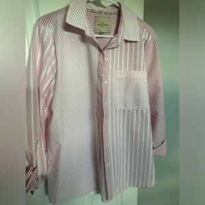 Pink stripe button up